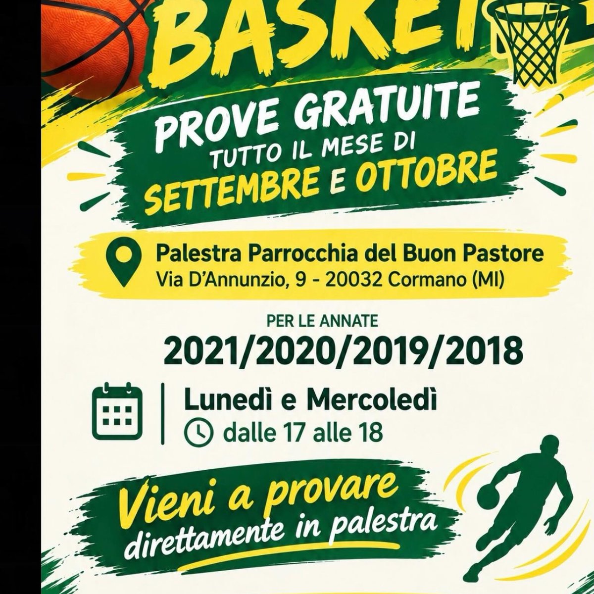 Scopri il basket con la Scuola Linea Verde a Cormano